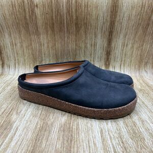 Halflinger Phillip Slippers Men’s Size 11 EU 44 Black Leather Slip On Shoes